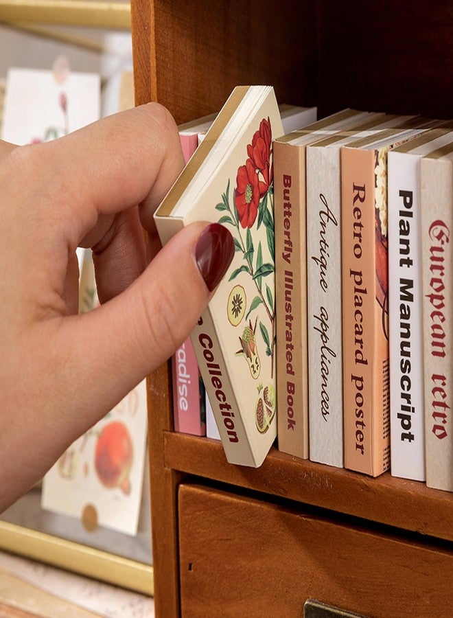VDFZHL Mini Books DIY Crafts Miniature Books with Washi Stickers, Scrapbook Sticker Pages (Non-Adhesive), 8 Themes 640 Mini Illustrations, Cuttable Pages, Dollhouse Decor, Miniature Lover Gifts - Image 4
